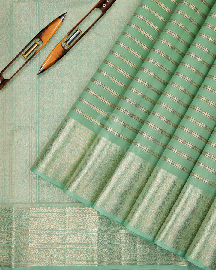 Light Green Pure Zari Kanjivaram Silk Saree - S844 - View 3