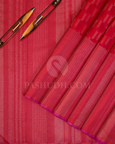 Red Kanjivaram Silk Saree - D521(E) - View 1