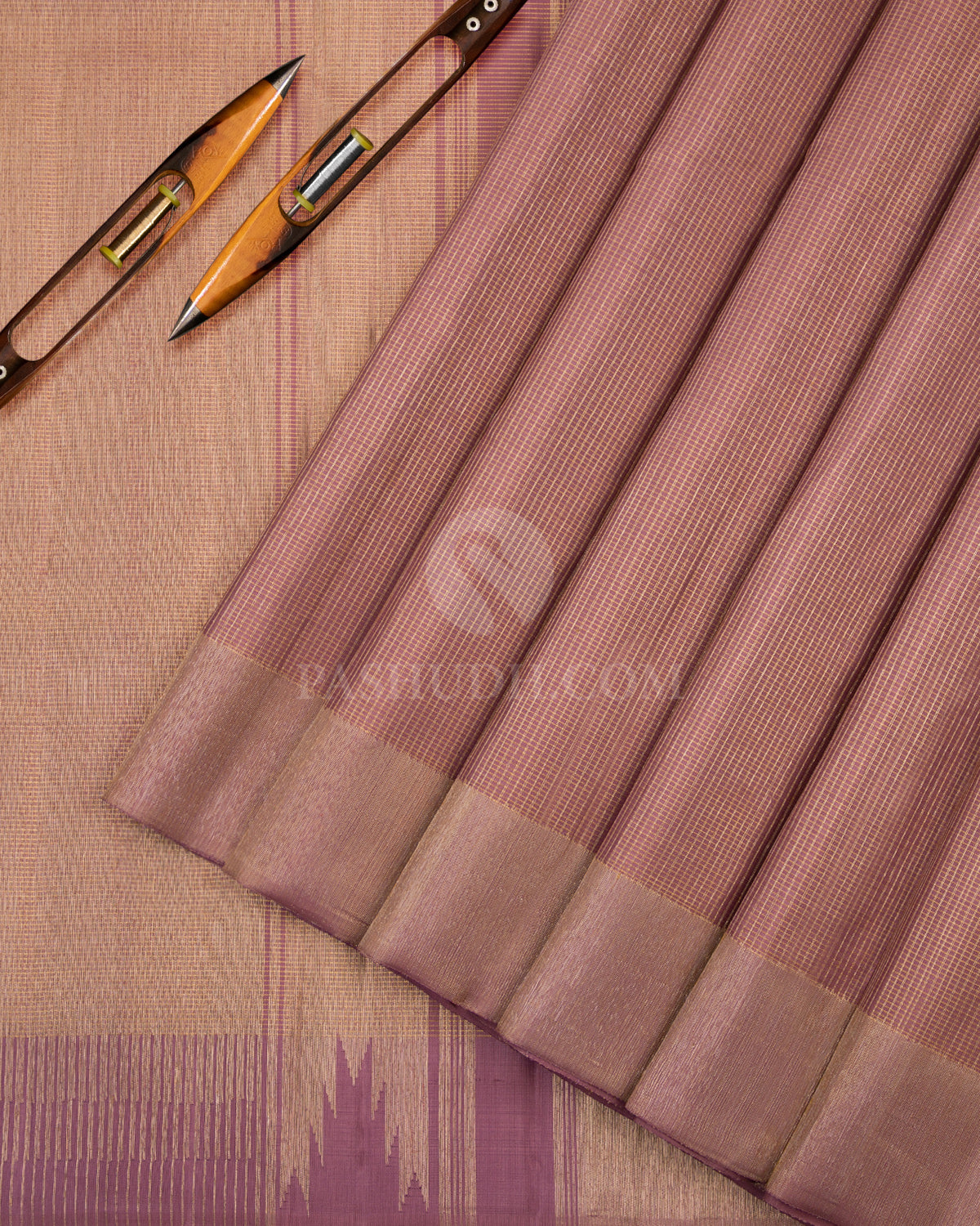 Chocolate and Pink Zari Kanjivaram Silk Saree - S780 - View 3