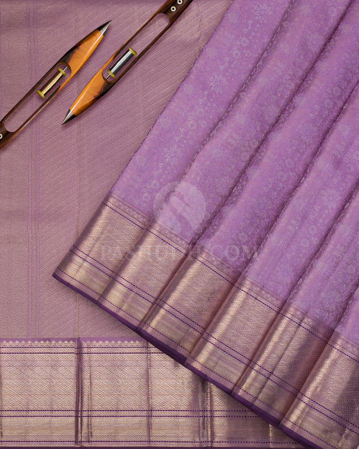 Lavender and Purple Kanjivaram Silk Saree - DJ284(A) - View 1