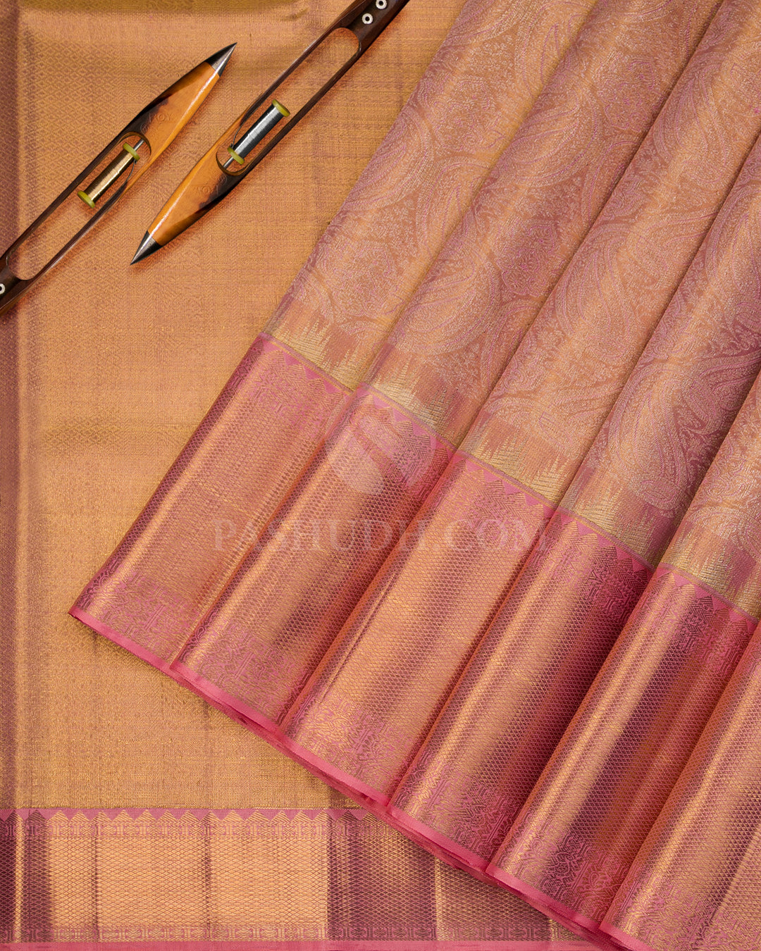 Pink Tissue Kanjivaram Silk Saree - S982 - View 2