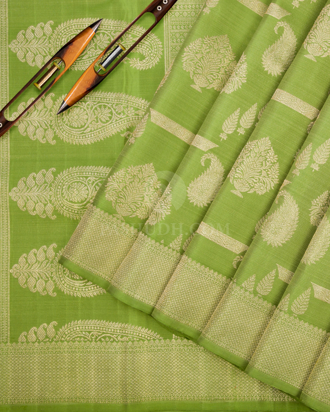 Pear Green Kanjivaram Silk Saree - S850 - view 3