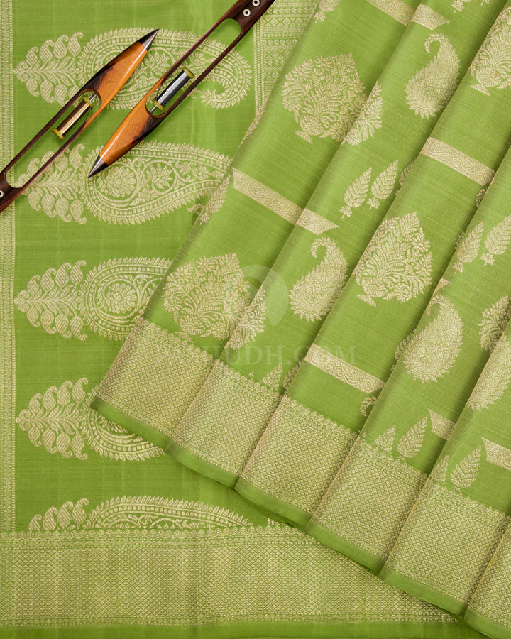 Pear Green Kanjivaram Silk Saree - S850 - view 3