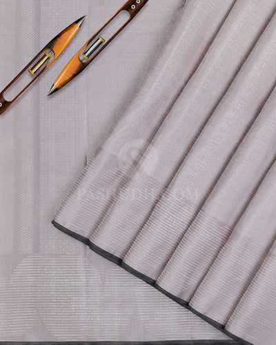 Silver Grey And Charcoal Grey Kanjivaram Silk Saree - D511(B) - View 1