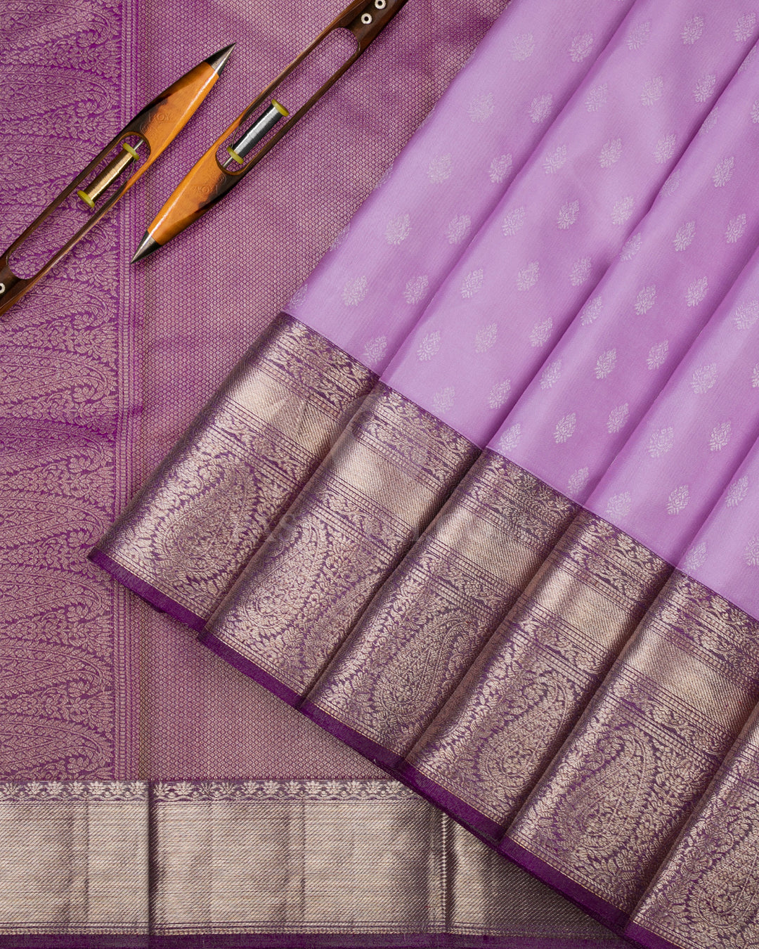 Lilac and Violet Kanjivaram Silk Saree - DT211