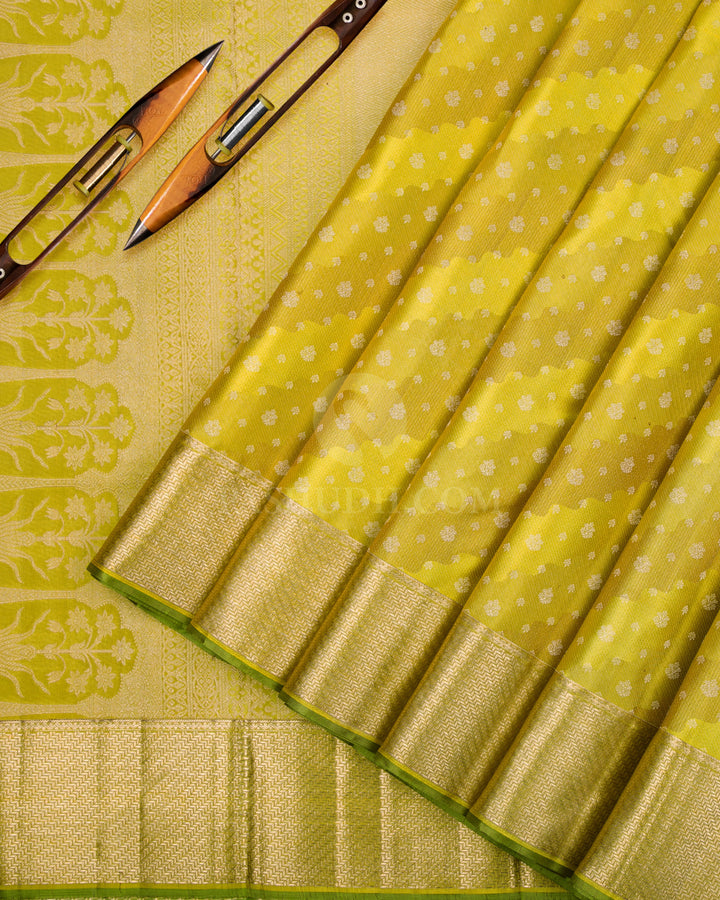 Lime Green Kanjivaram Silk Saree - DT209