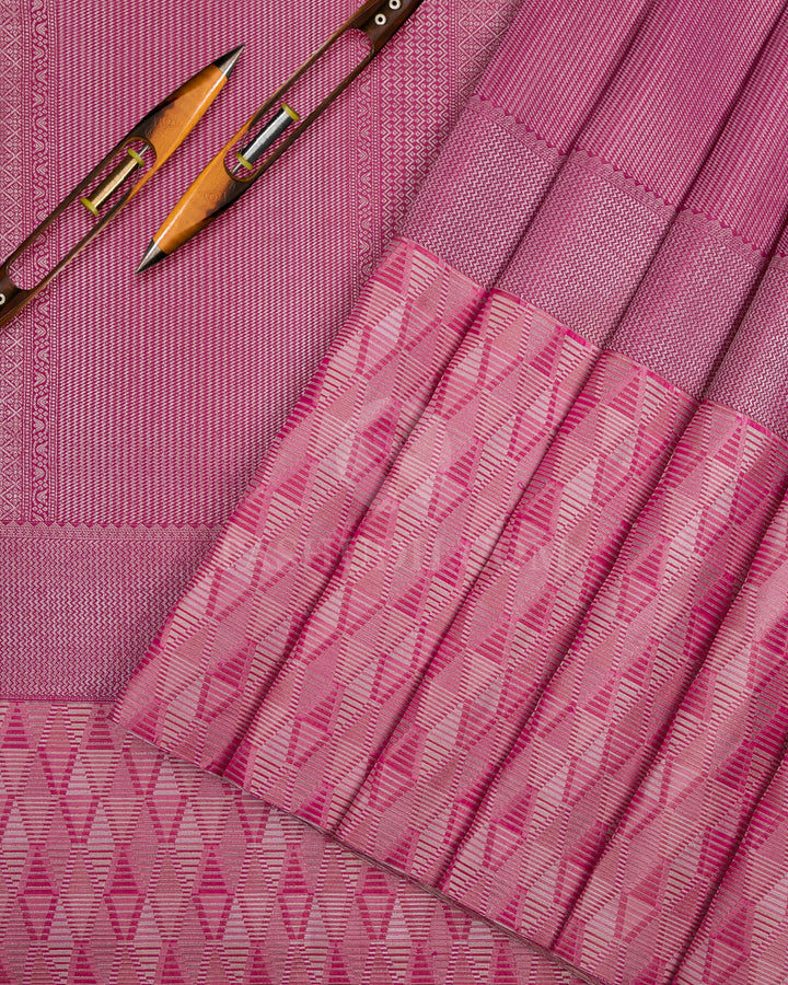 Mulberry Pink & Wild Orchid Pink Kanjivaram Silk Saree - D530(A) - View 1