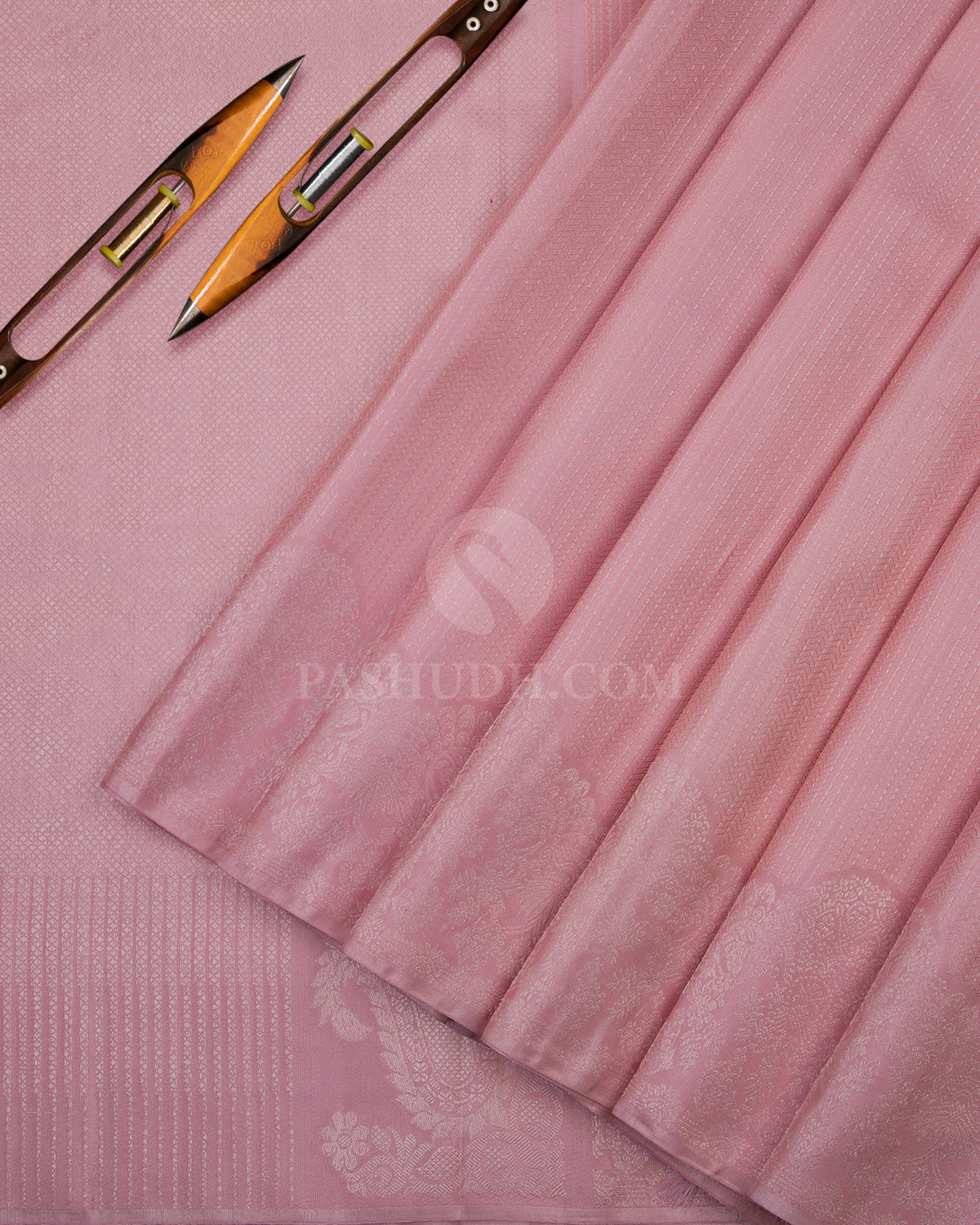 Baby Pink Kanjivaram Silk Saree - D450 - View 2