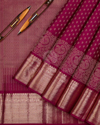 Amaranth and Magenta Kanjivaram Silk Saree - DJ302(A) - View 1