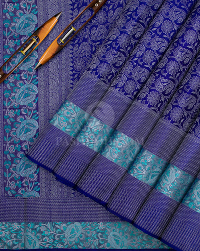 Royal Blue Kanjivaram Silk Saree - DT264(A) - View 1