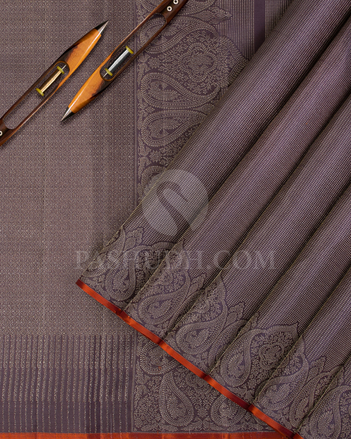 Heather Purple Kanjivaram Silk Saree - DJ317(A) - View 1