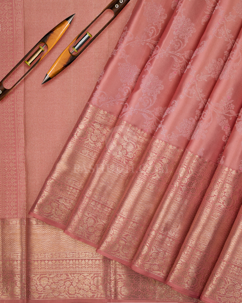 Peach Kanjivaram Silk Saree - D462 - View 2