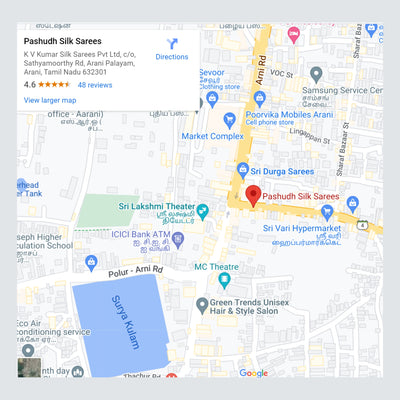 Pashudh Kanjivaram Silk Sarees - Shop Kanjivaram Silk Sarees Online Map