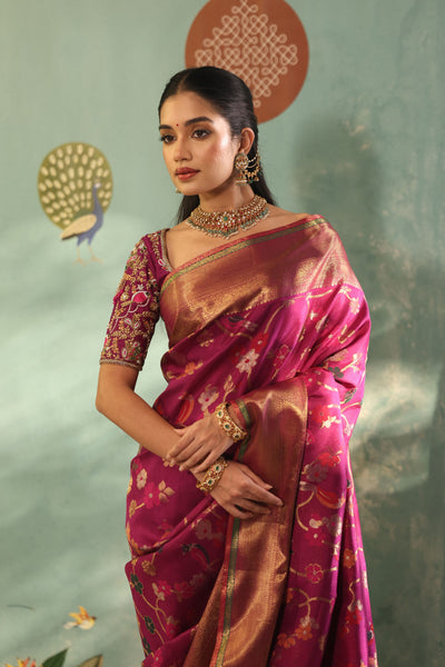 Purple Pure Zari Kanjivaram Silk Saree - P162(A)