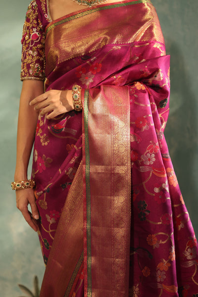 Purple Pure Zari Kanjivaram Silk Saree - P162(A)