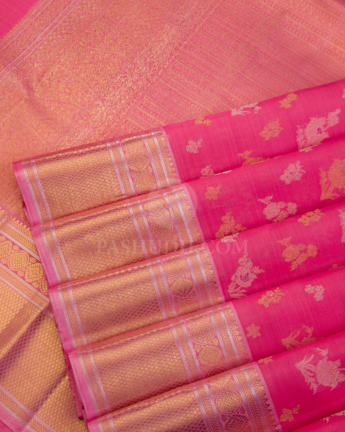 Pink Pure Zari Kanjivaram Silk Saree - P125 - View 5