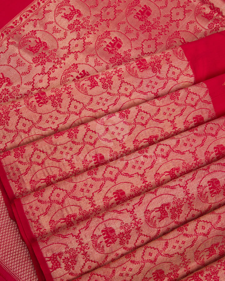 Red Kanjivaram Silk Saree - S1111(A) - View 4