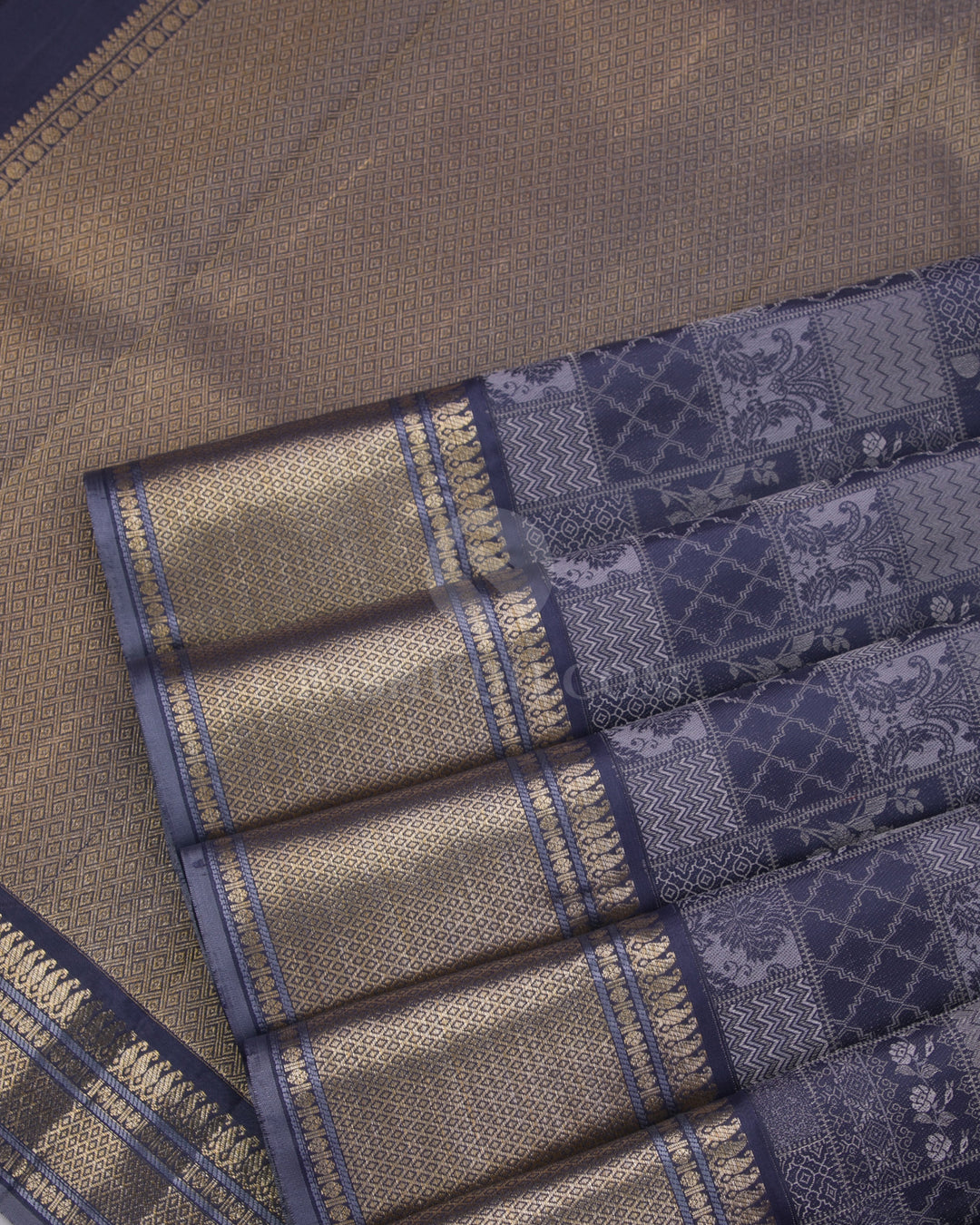 Grey Kanjivaram Silk Saree - DJ209 - View 4