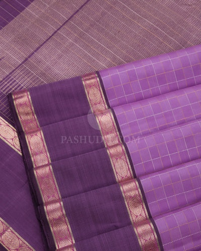 Lavender Pure Zari Kanjivaram Silk Saree - S745 - View 5