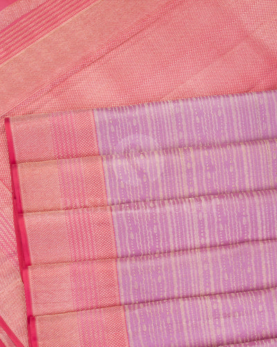 Lavender and Peachy Pink Kanjivaram Silk Saree - D537(B) - View 3