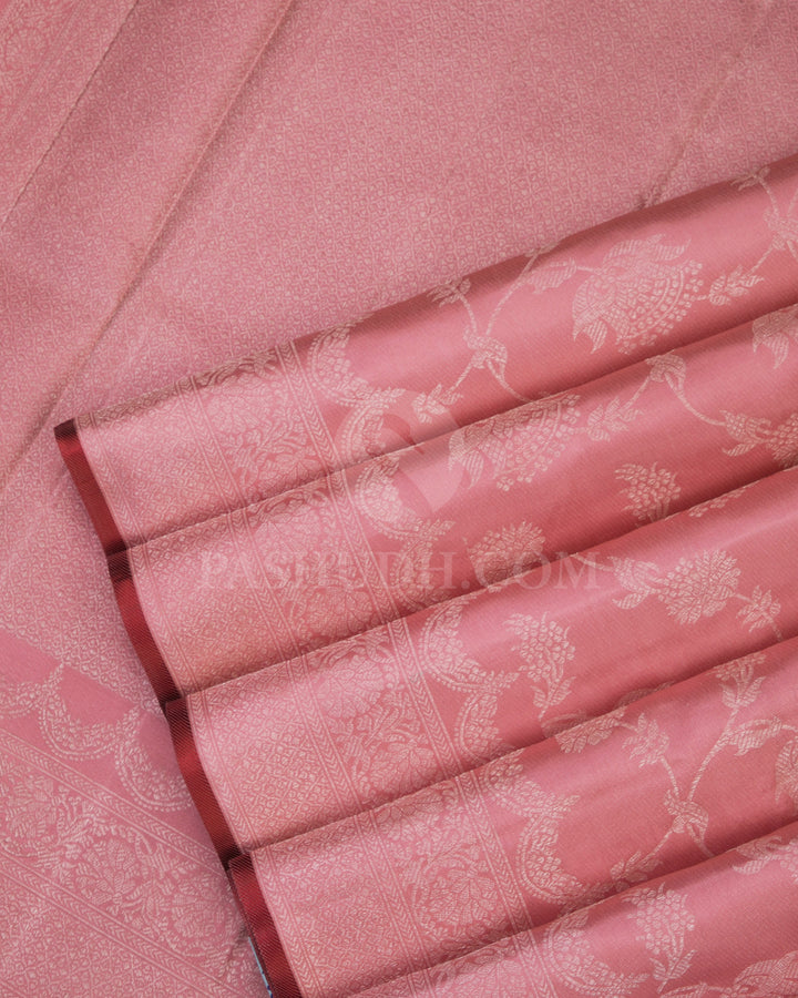 Baby Pink Kanjivaram Silk Saree - DJ189 - View 4