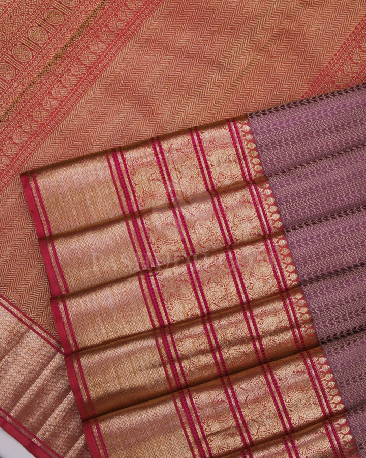 Lavender Kanjivaram Silk Saree - D431 - View 4