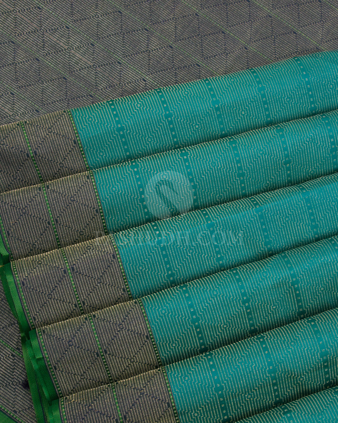 Green and Blue Kanjivaram Silk Saree -DJ293(D)