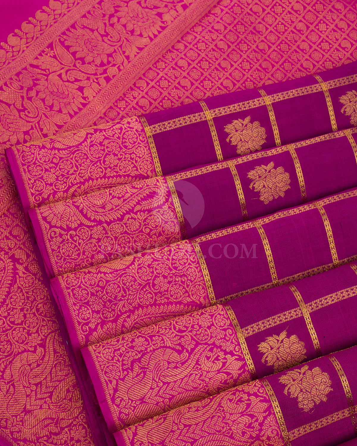 Dark Magenta Kanjivaram Silk Saree - D8