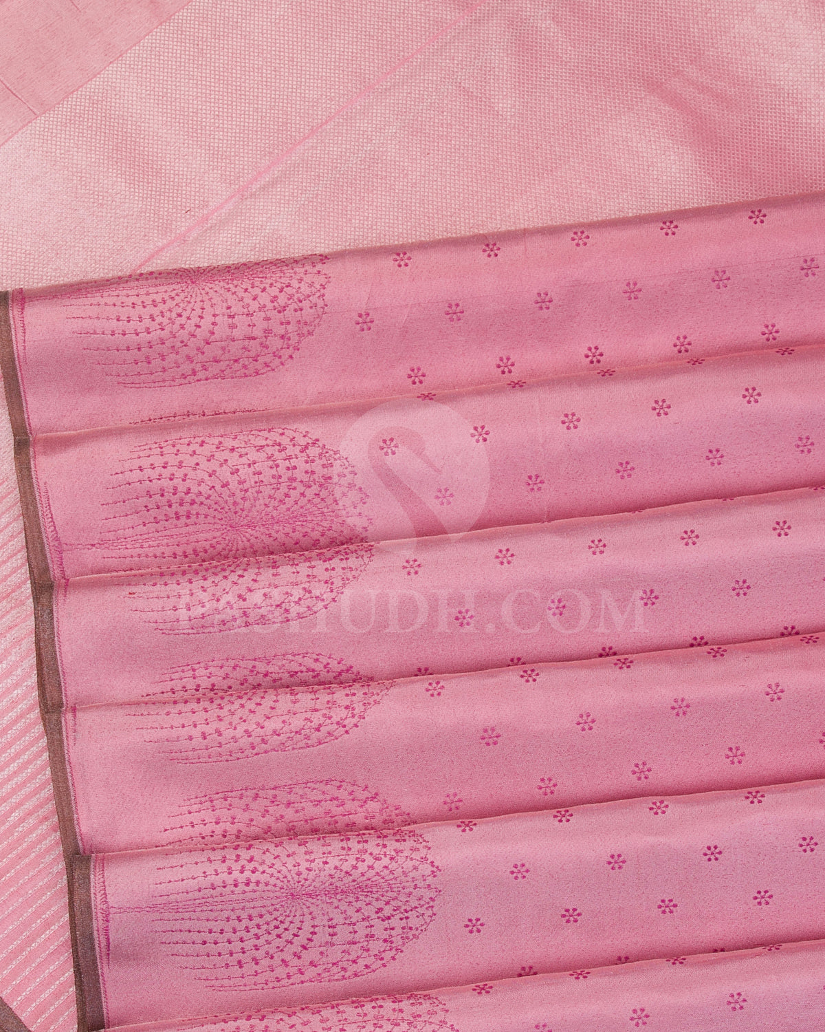 Baby Pink Borderless Kanjivaram Silk Saree - D544(A)