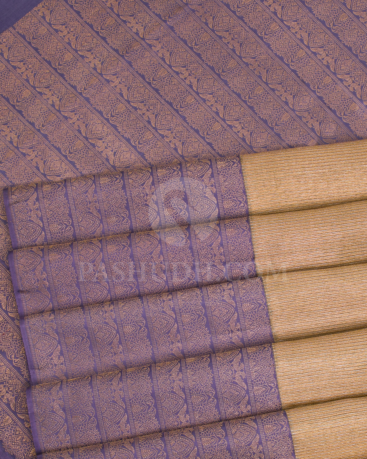 Gold And Lavender Kanjivaram Silk Saree - S1188(B)