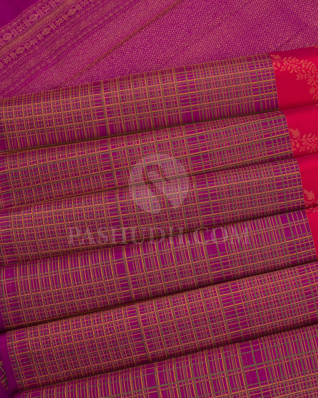 Rani Pink And Purple Kanjivaram Silk Saree - DJ312(A)