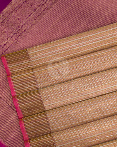 Gold And Purple Kanjivaram Silk Saree - S1217(A)