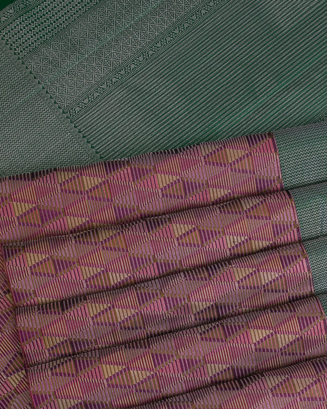 Green And Multi Coloured Kanjivaram Silk Saree - D530(B)