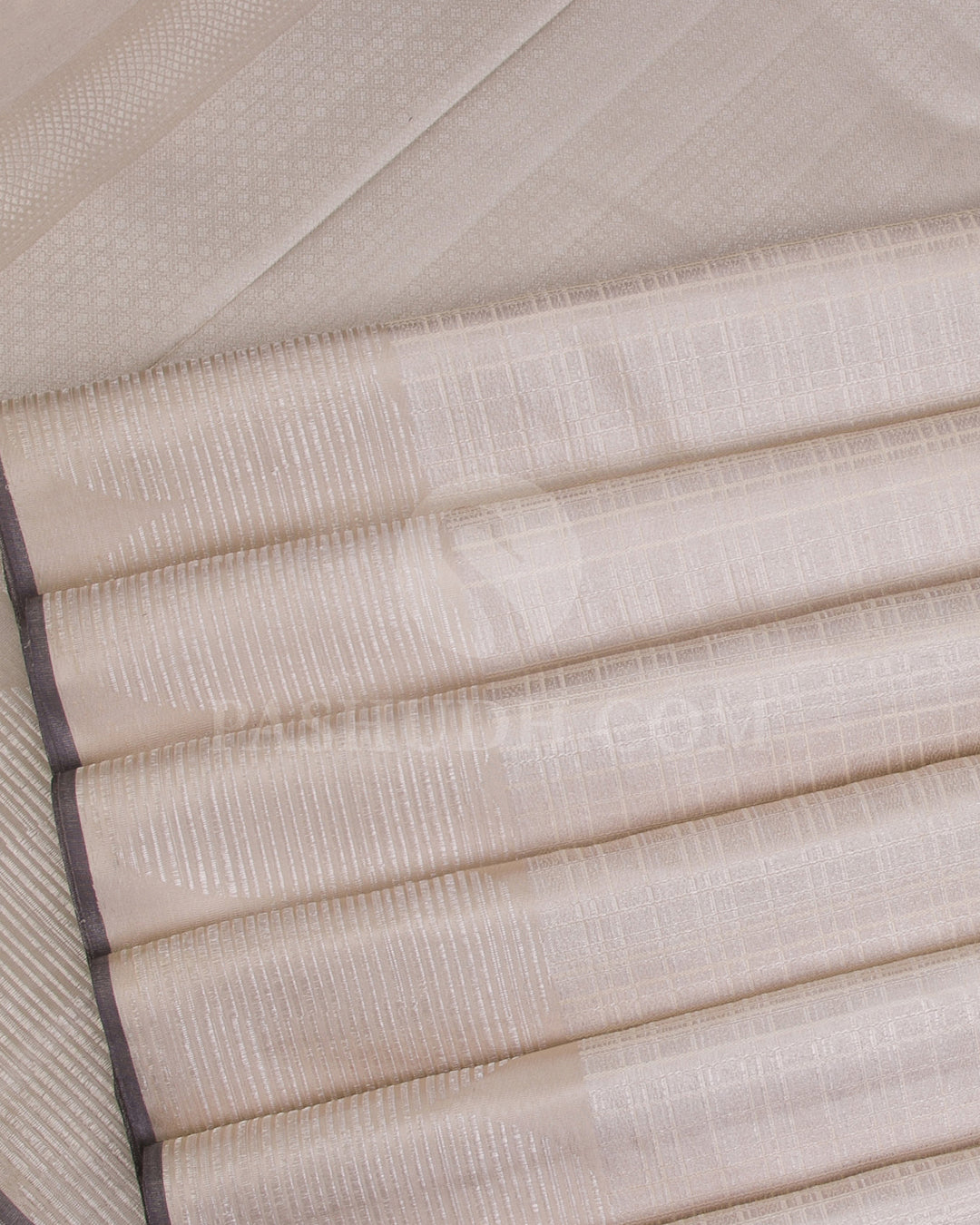 Ivory And Black Kanjivaram Silk Saree - D511(C)