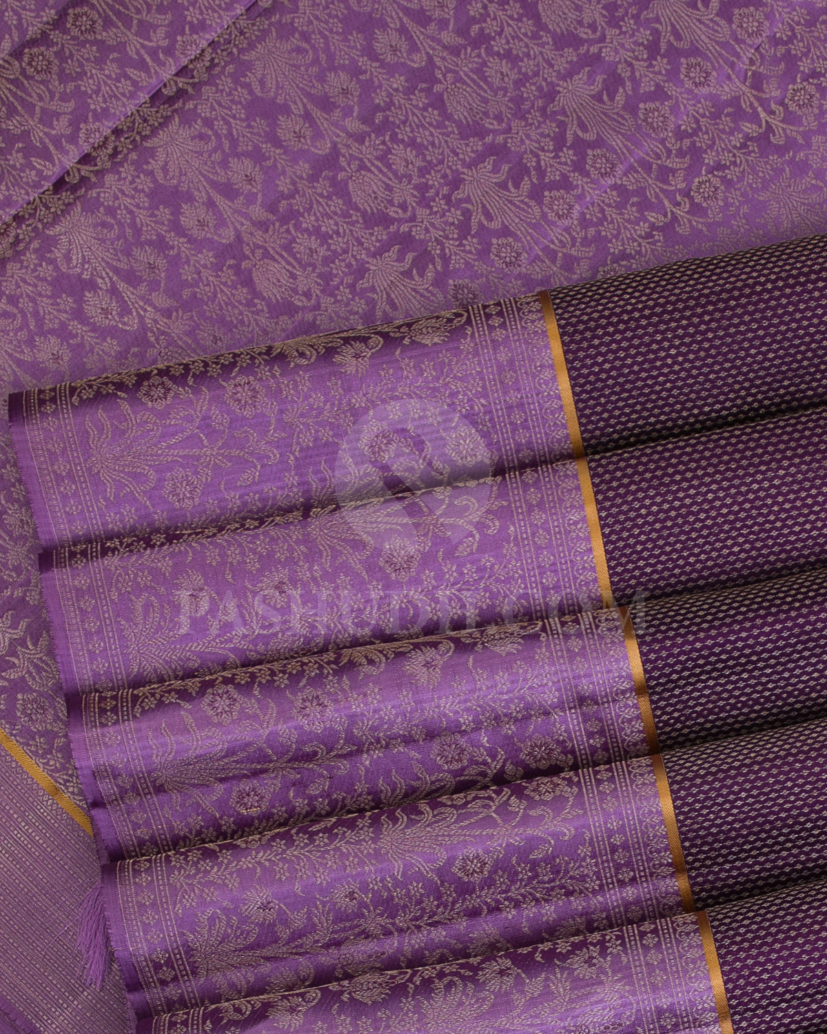 Aubergine And Lilac Kanjivaram Silk Saree - DJ320(B)