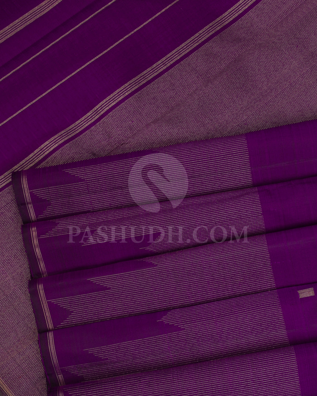 Dark Purple Kanjivaram Silk Saree - KF8