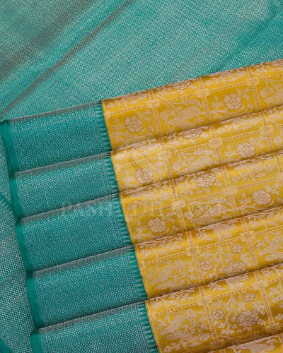 Yellow And Green Kanjivaram Silk Saree - DT278(A)