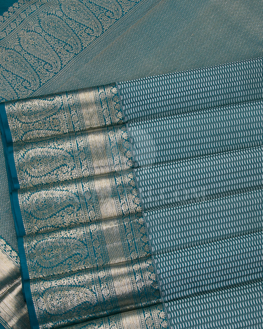 Peacock Blue Kanjivaram Silk Saree - DT275(B)