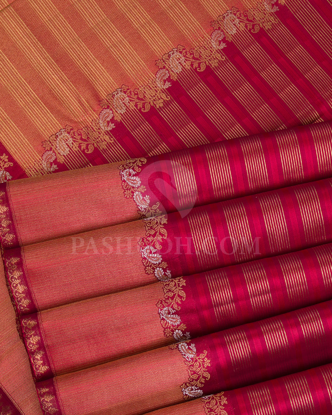 Red And Orange Kanjivaram Silk Saree - S1131(C)