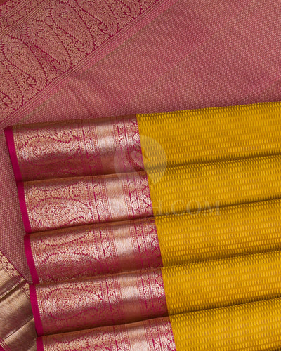 Yellow And Pink Kanjivaram Silk Saree - DT275(A)