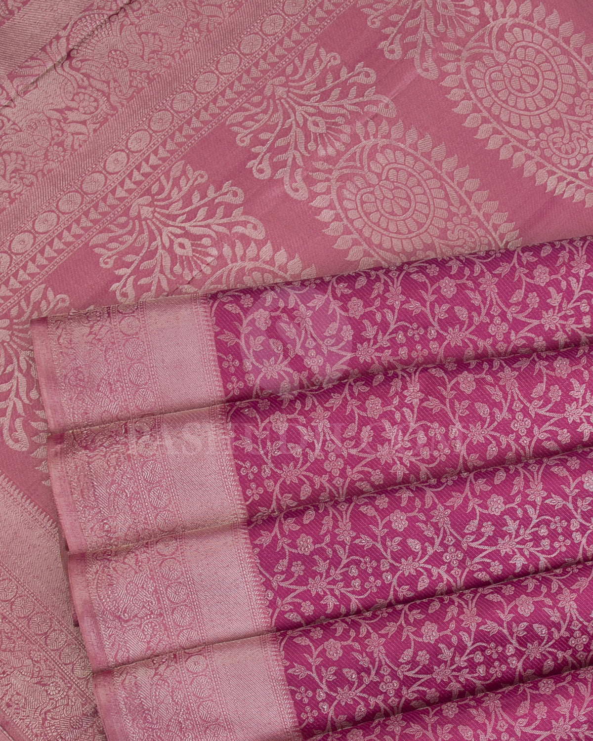 Pink And Mauve Kanjivaram Silk Saree - D554(A)