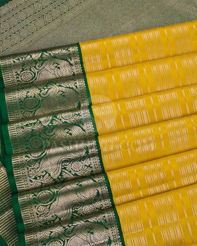 Yellow And Green Kanjivaram Silk Saree - S1222(A)