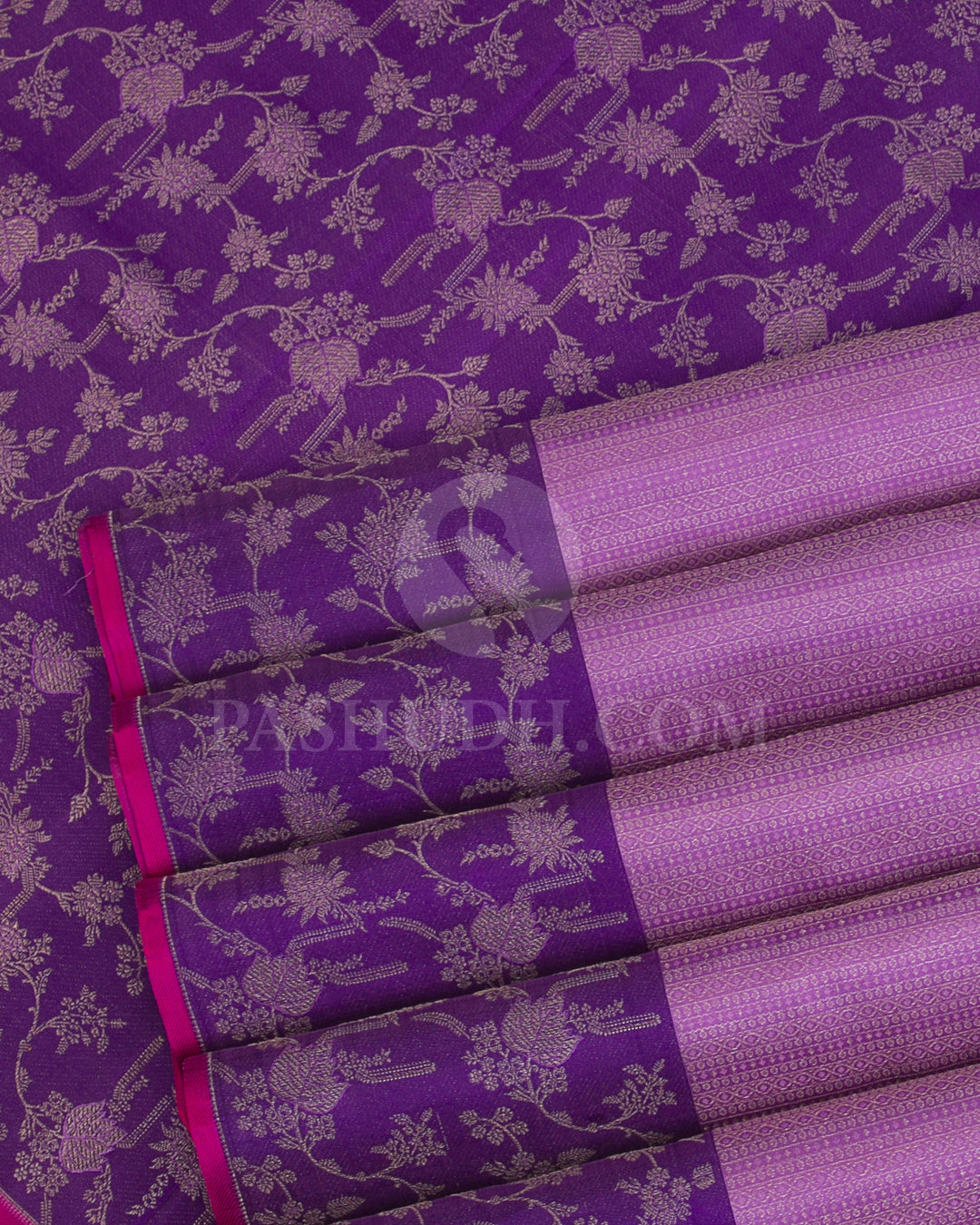 Lavender And Violet Kanjivaram Silk Saree - DJ280(E)