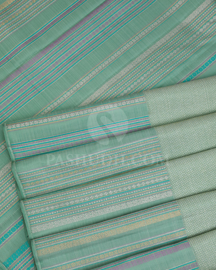 Pastel Green Kanjivaram Silk Saree - S1210(A)