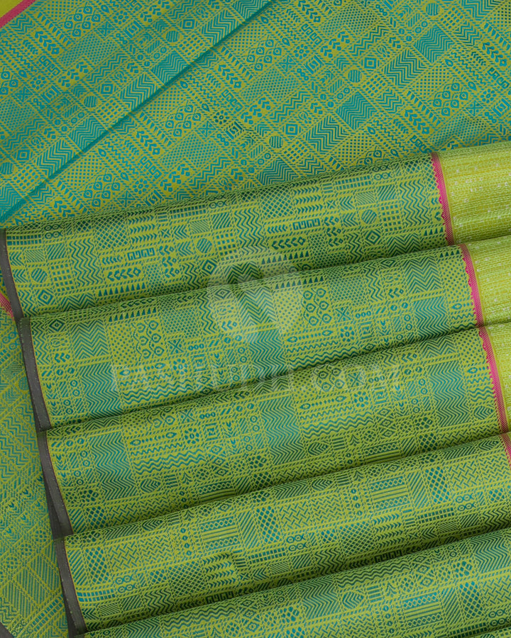 Leaf Green Kanjivaram Silk Saree - D552(B)