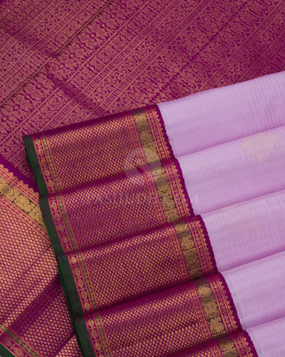 Light Lavender and Violet Pure Zari Kanjivaram Silk Saree - S740 - View 5
