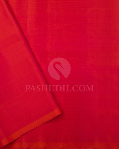 Dark Blue And Pink Shot Orange Soft Silk Saree - C21