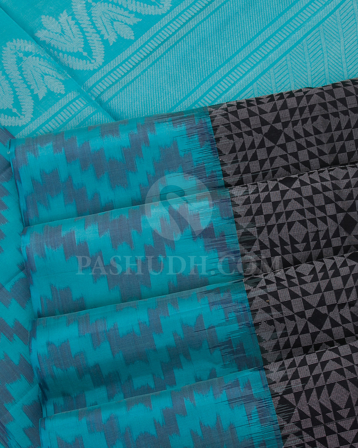 Black And Blue Soft Silk Saree - C27