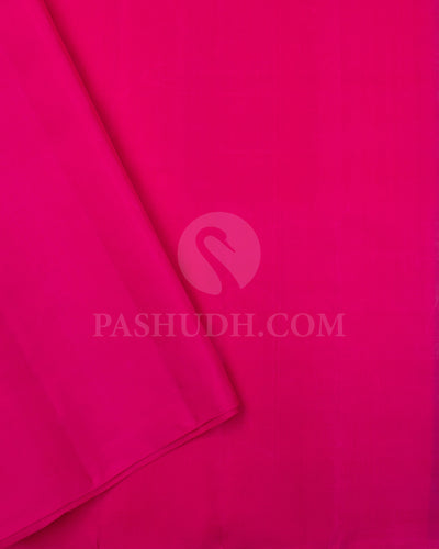 Aquamarine Blue And Rani Pink Soft Silk Saree - C30