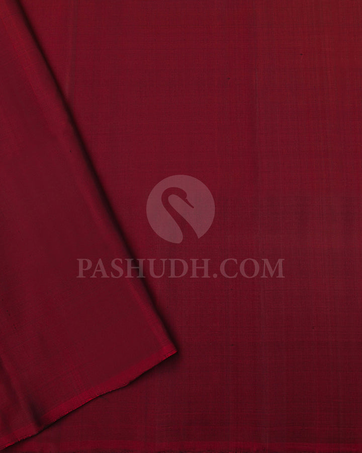 Bottle Green And Red Soft Silk Saree - C16